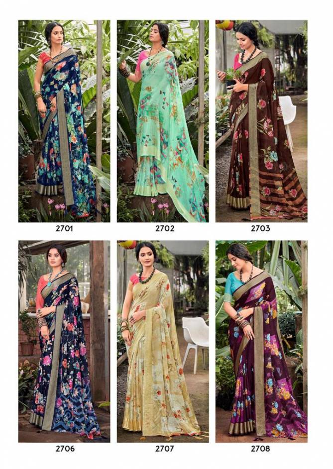 Kashvi Saheli 2701 Regular Wear Printed Wholesale Chiffon Sarees
